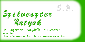 szilveszter matyok business card